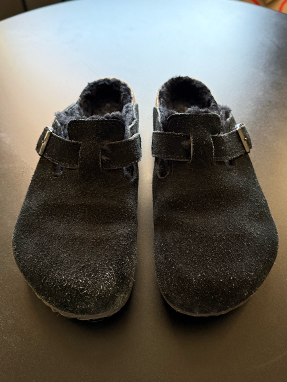 Birkenstock Black Suede Shearling Lined Clog
